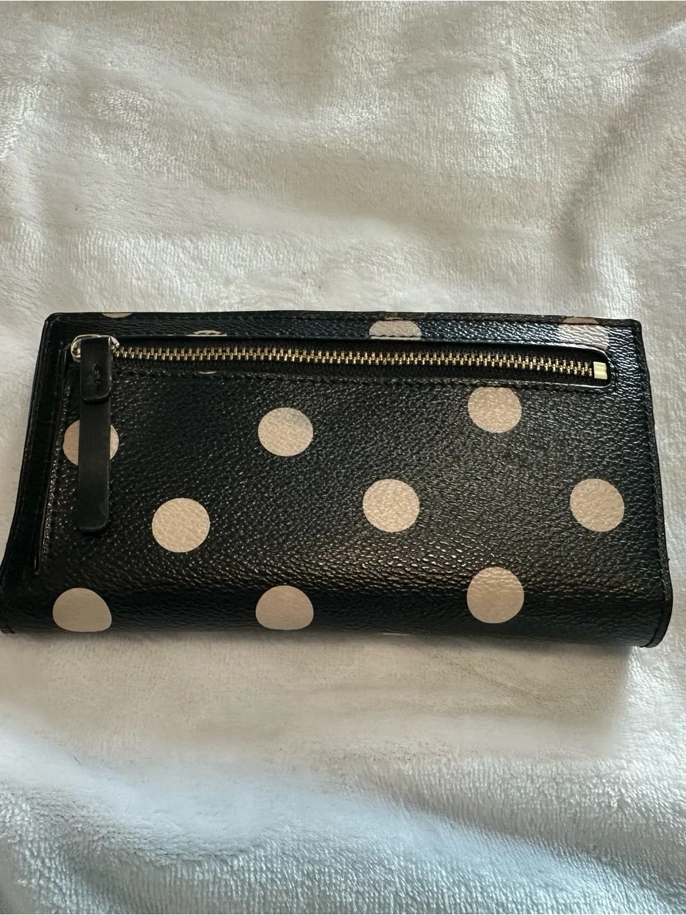 kate spade Camryn Wellesley Black & Cream Polka Dot Handbag W/ Matching Wallet